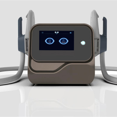 low noise HIEMT EMS body sculpting machine with 2 handlepieces 