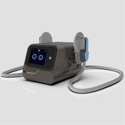 low noise HIEMT EMS body sculpting machine with 2 handlepieces 